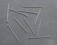 Пин с колечком, 30мм, покрытие родий