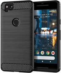 Чехол на Google Pixel2 цвет Black (черный), серия Carbon от Caseport