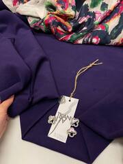 Костюмный однотонный ворсовой "зимний хлопок" (fustagno) (Luigi Botto, 100%хлопок, Имперский фиолетовый, 145, 319 гр/м2)