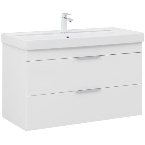 Aquanet 339280 Тумба Ирис new 100 подвесная 2 ящ. цв. белый глянец (339280)