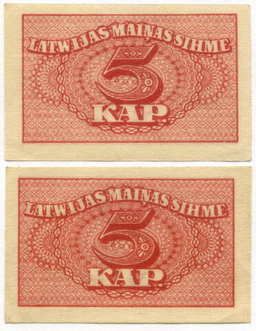 Банкнота 5 копеек 1920 год. Латвия. XF