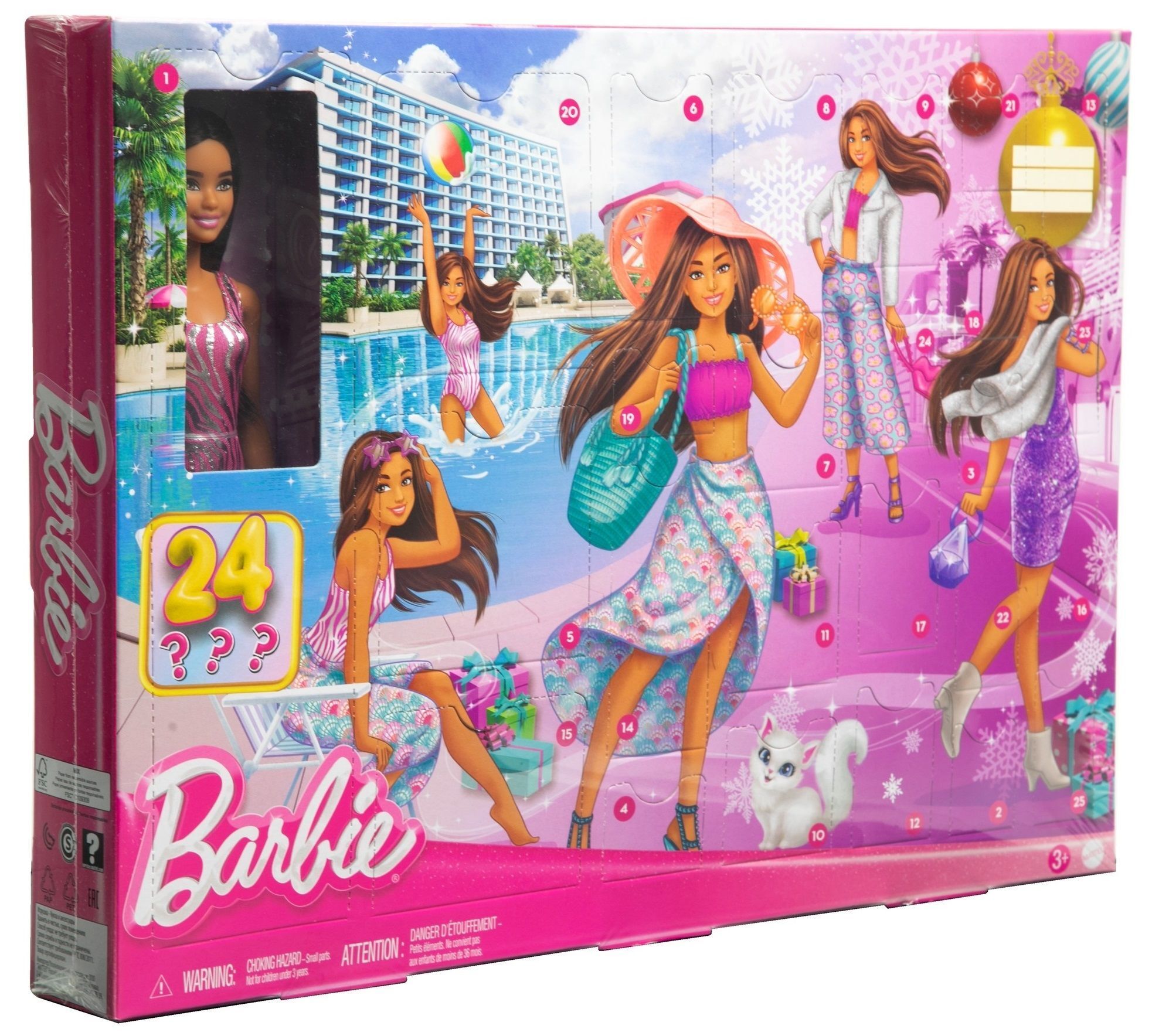 Barbie Dollhouse Set with 3 Dolls and Furniture, Pool and Accessories, Ages 4 & up