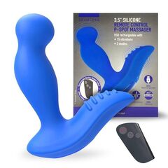 Синий вибромассажер простаты 3,5’’ Remote Control P-spot Massager - 12,5 см. - 