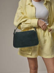 Сумка замшевая на плечо изумруд
