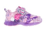 Светящиеся кроссовки Свинка Пеппа (Peppa Pig) на липучках для девочек, цвет сиреневый. Изображение 1 из 5.