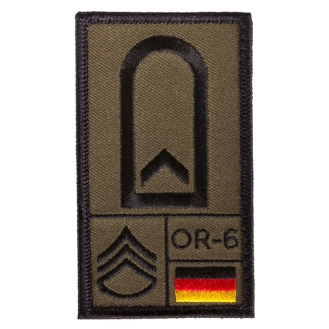 Café Viereck Rank Patch Feldwebel oliv