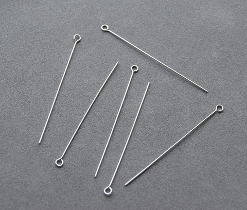 Пин с колечком, 50мм, покрытие родий