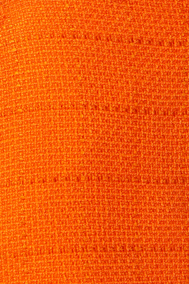 Юбка мини с гульфиком из костюмной рогожки, апельсин
