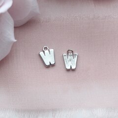 Подвески буквы T, U, V, W, X, Y, Z родий, 8 мм, 1 шт, П772, П773, П774, П775, П776, П777, П778