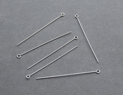 Пин с колечком, 50мм, покрытие родий