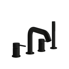 Gessi 316 Смеситель на борт ванны на 4 отв. с изливом и ручным душем, Black XL 54037#299 фото