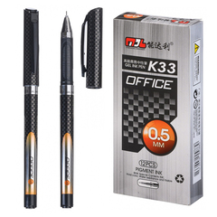 
          Ручка гелевая, Nengdali, чёрные чернила, серия "Office", чёрный корпус, 12 шт