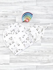 Пеленальный кокон и шапочка Mjölk Овечки