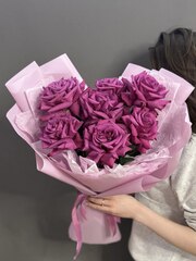 Букет из 7 сиреневых французских роз (Эквадор 60 см)