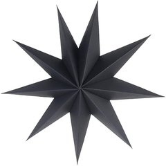 Бумажная звезда, 45 см, 9-конечная, Черный