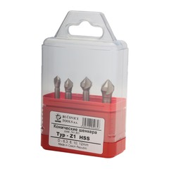 Набор зенковок 90° 6,3-12мм 3z HSS 4шт Bucovice(CzTool) 741801