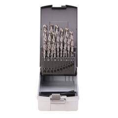 Набор сверл по металлу 1-13мм 25шт DIN338 HSS-G 135° LH-Левые (пл. кейс) H-Tools 214215LiROHT