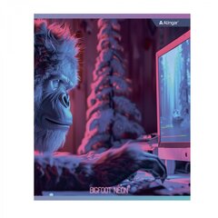 Тетрадь 48л., А5, клетка, Alingar "Big foot, Neon", скрепка, мелованный картон (стандарт), блок офсет, 4 дизайна в пленке т/у