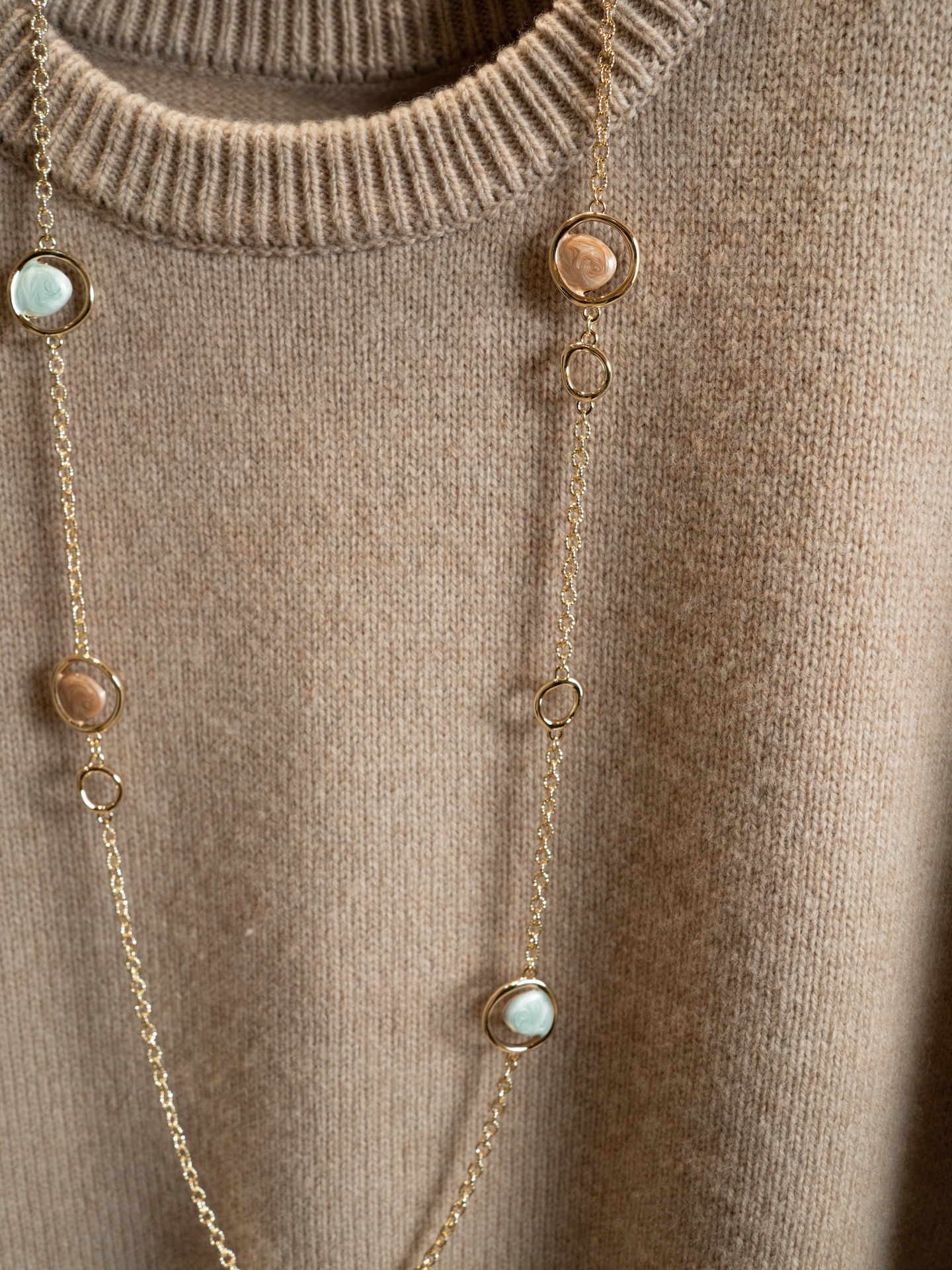 Цепочка с перламутровыми подвесками PREMIUM QUALITY