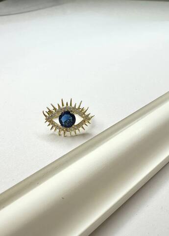 Кафф Взгляд синий, позолота