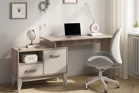 Стол письменный Скандика дуб смоки / кашемир