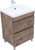 Aquanet 345797 Тумба с раковиной Нота new 58 напольная 2 ящ. цв.дуб веллингтон табак (345797)