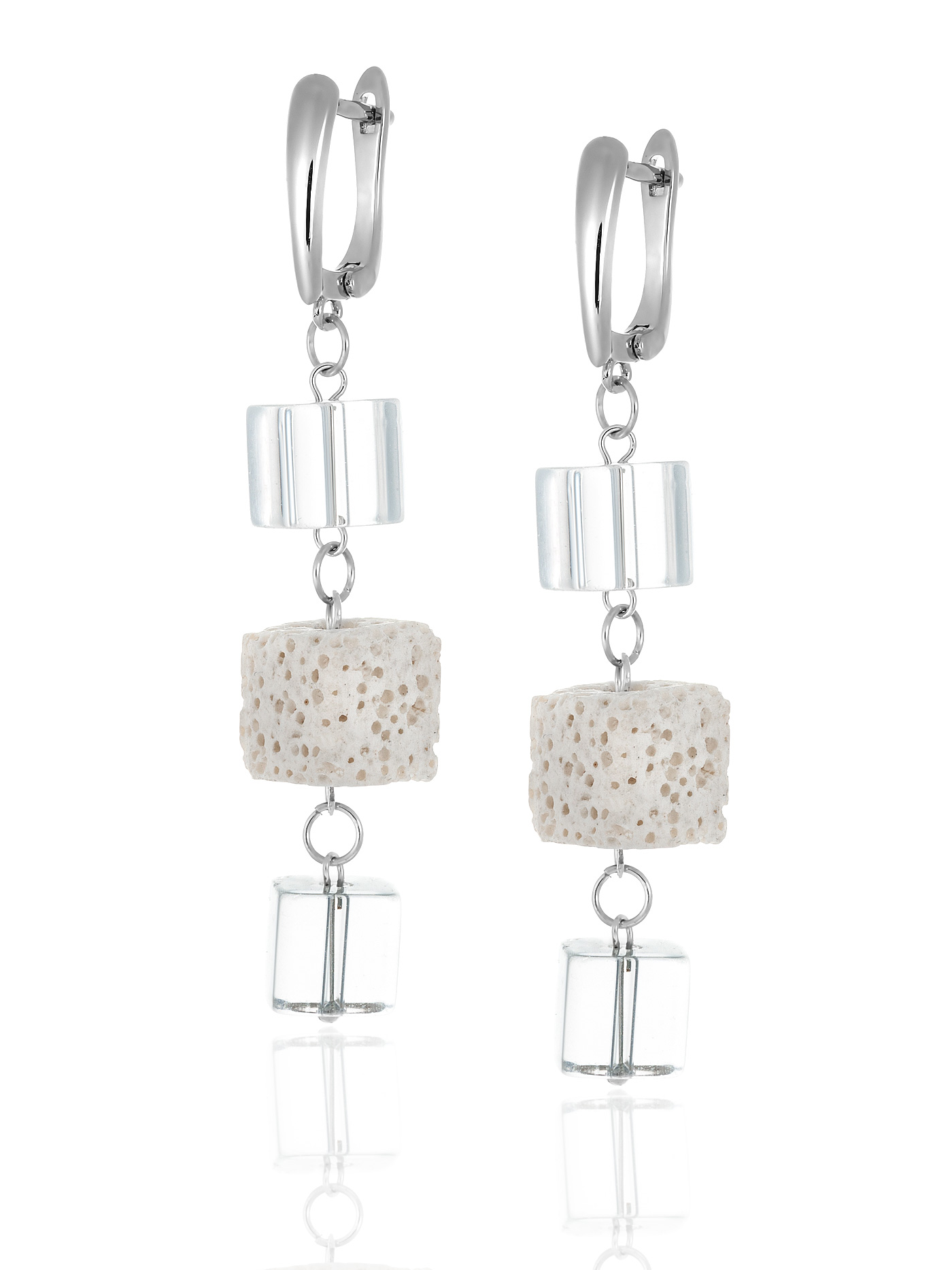 Длинные серьги с вулканической лавой