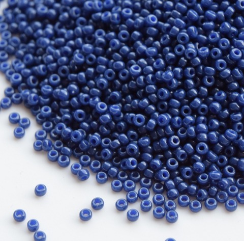 RR-4493 Бисер круглый Миюки 11/0 Темно-синий непрозрачный /Miyuki round 11/0 duracoat opaque dyed navy blue