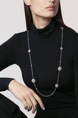 Колье сотуар длинное CHANEL коллекция Bouton de CAMELIA white VGOLD