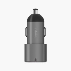 Автомобильное зарядное устройство Energea AluDrive D60, USB-C + USB-С 66W, Темно-серый | Gunmetal