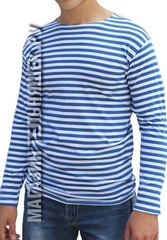 Купить НАЧЕС Тельняшка футер 220 гр/м ВДВ (голубая полоса) 100% хлопок в Магазине тельняшек