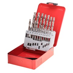 Набор сверл по металлу 1-10мм 19шт DIN338 HSS-G 118° (мет. кейс) Ruko 214214