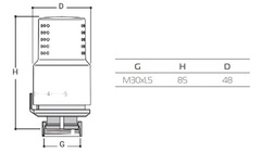 Royal Thermo Design термоголовка жидкостная M30 x 1,5 пластик, цвет хром (RTO 07.0010)