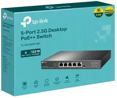 TP-Link TL-SG105PP-M2 Настольный коммутатор с 5 портами 2,5 Гбит/с (4 порта PoE++), стальной настольный корпус