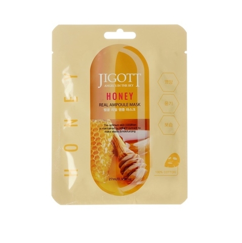 JIGOTT МАСКА АМПУЛЬНАЯ ДЛЯ ЛИЦА С ЭКСТРАКТОМ МЕДА HONEY REAL AMPOULE MASK, 27 ML