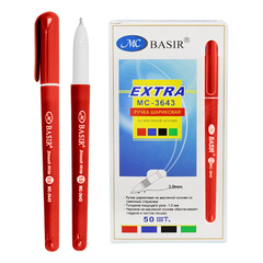 
          Ручка шариковая, масляная, Basir, красные чернила, серия "Extra", красный корпус, 50 шт