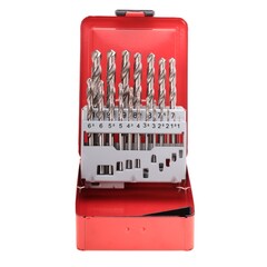 Набор сверл по металлу 1-10мм 19шт DIN338 HSS-G 118° (мет. кейс) Ruko 214214