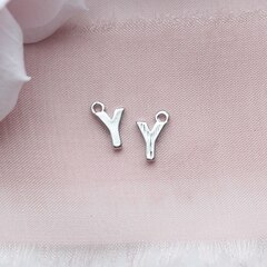 Подвески буквы T, U, V, W, X, Y, Z родий, 8 мм, 1 шт, П772, П773, П774, П775, П776, П777, П778