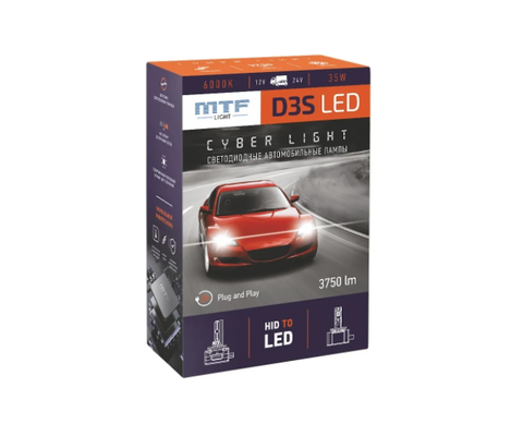 Светодиодные лампы MTF Light, серия CYBER LIGHT, D3S, 85V, 45W, 3750lm, 6000K