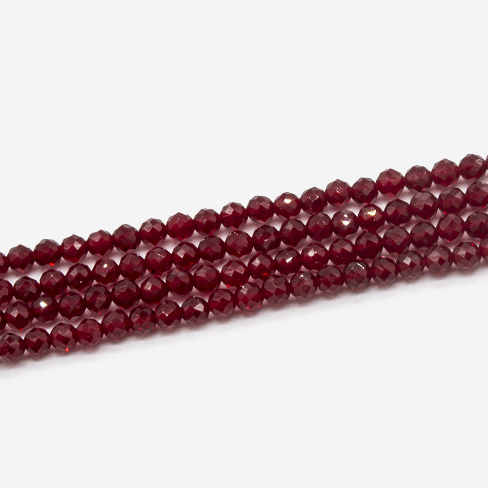 Рубиновая шпинель синтетическая, 2мм, шар, микроогранка