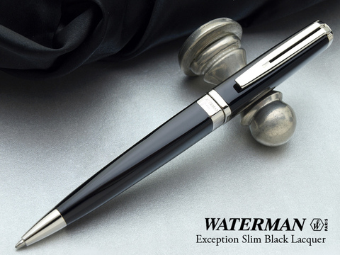 Шариковая ручка Waterman Exception, цвет: Slim Black ST, стержень: Mblue123