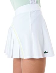 Теннисная юбка Lacoste Pleat Back Ultra-Dry Tennis Skirt with Contrast Shorts - white/green