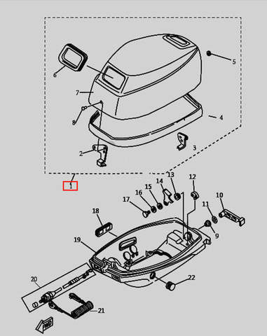 Капот в сборе для лодочного мотора T9.8 Sea-PRO