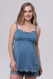Пижама для беременных и кормящих 09988 голубой
