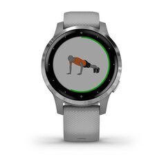 Смарт часы Garmin Vivoactive 4S Silver Stainless Steel Bezel with Powder Gray Case and Silicone Band