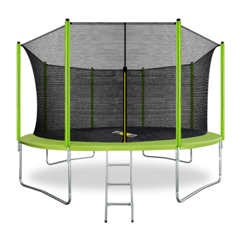 ARLAND Батут 14FT с внутренней страховочной сеткой и лестницей (Light green)