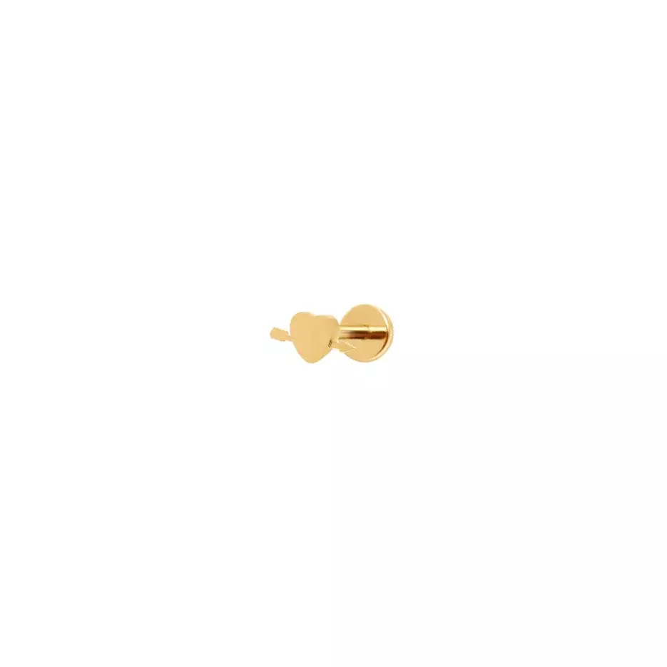 VIVA LA VIKA Лабрет Plain Broken Heart Stud Earring – Gold viva la vika лабрет plain polygon stud earring gold