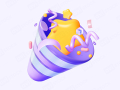 3D Хлопушка с конфетти