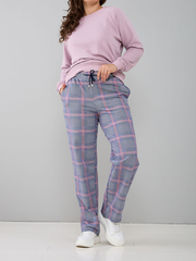 Брюки Б-032/синекрасный-квадрат