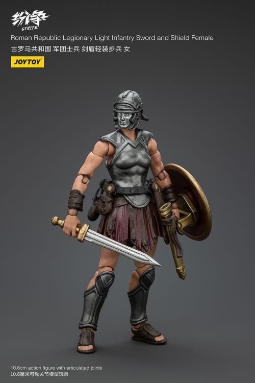 Фигурка Легионер Женщина Легкой Пехоты с Мечом и Щитом масштаб 1/18 Roman Republic JoyToy